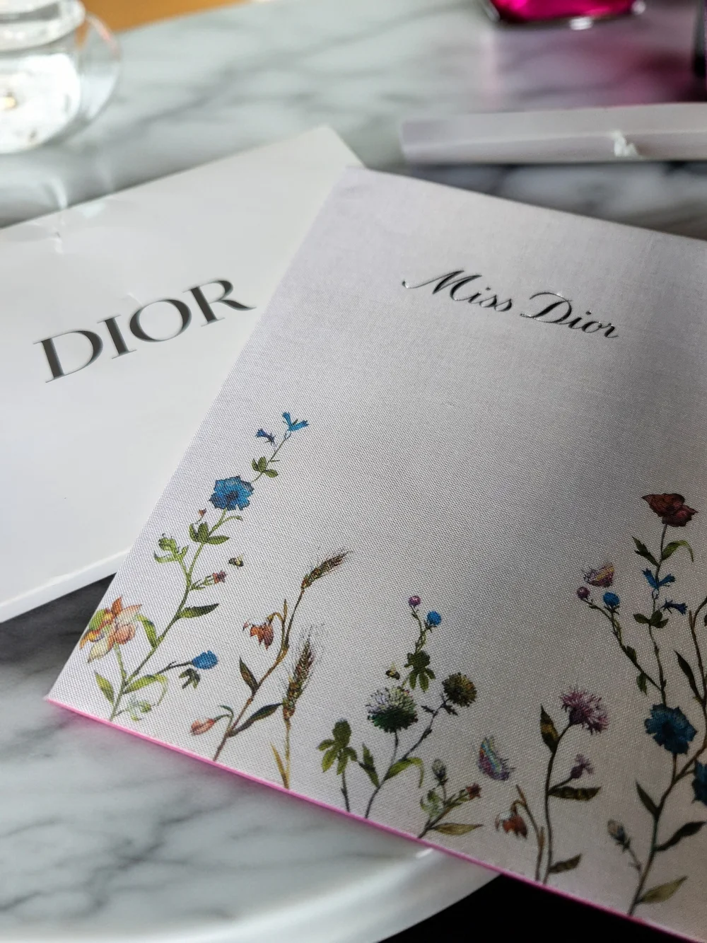 Dior Miss Dior Floral White Notebook - White with Multicolor Floral Accents